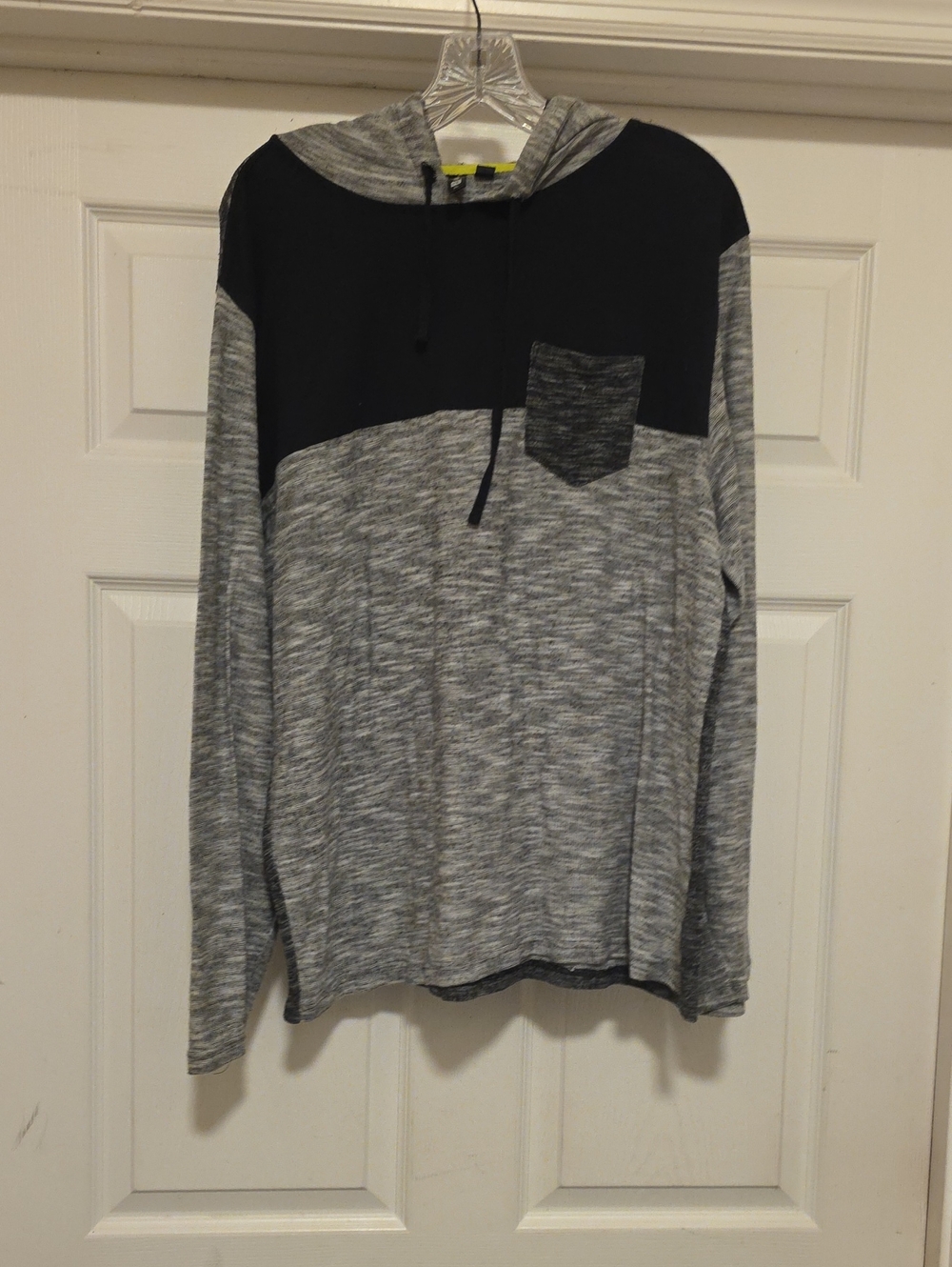 Divided Men's Black and Gray Colorblock Crewneck Hoodie